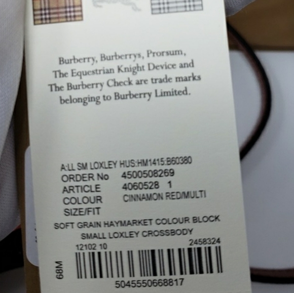 100% Auth Burberry Soft Grain Haymarket Crossbody - Picture 7 of 8